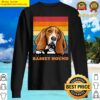 basset hound distressed retro sunset dog face design sweater