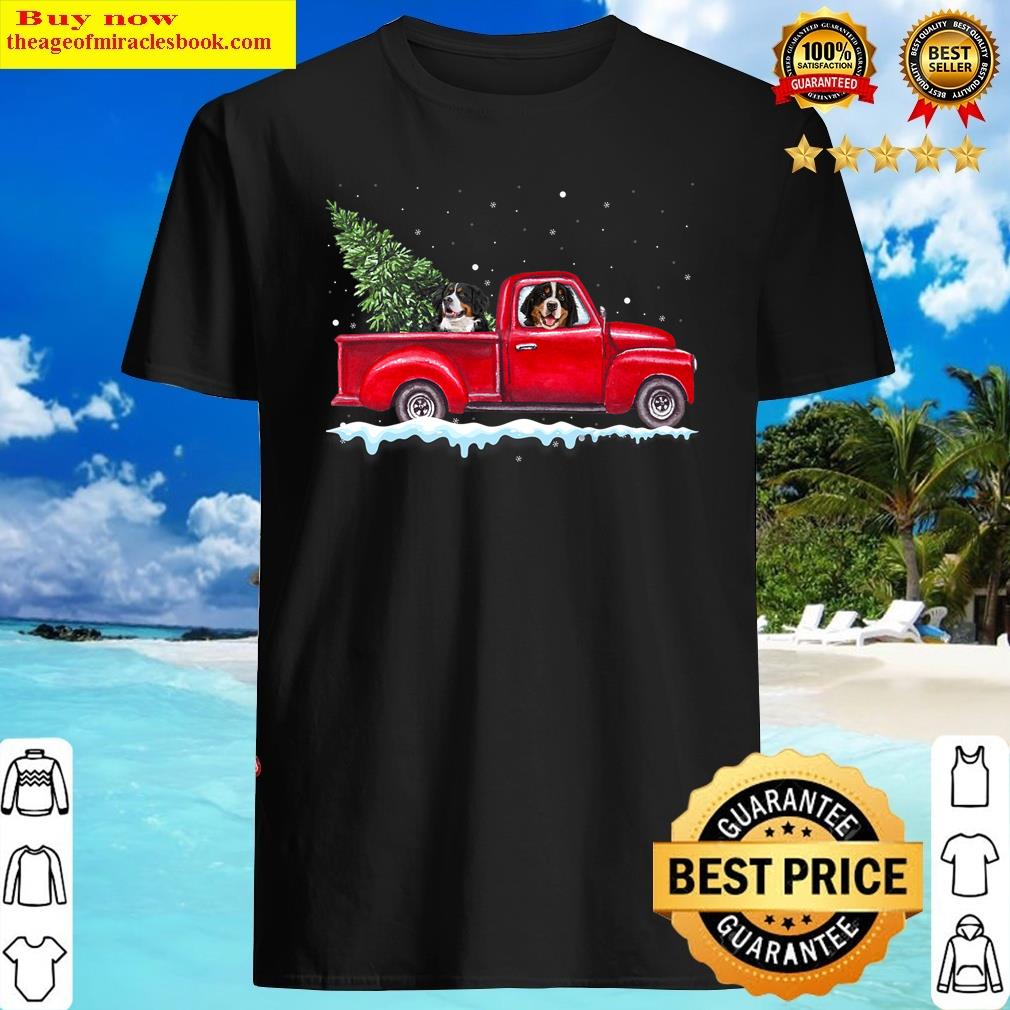 Bernese Mountain Dog Christmas On Red Car Truck Xmas Tree Shirt
