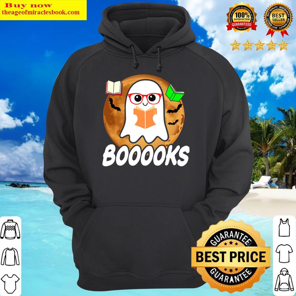 booooks ghost boo read books library teacher halloween cute hoodie