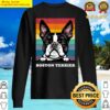 boston terrier distressed retro sunset dog face design sweater