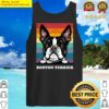 boston terrier distressed retro sunset dog face design tank top