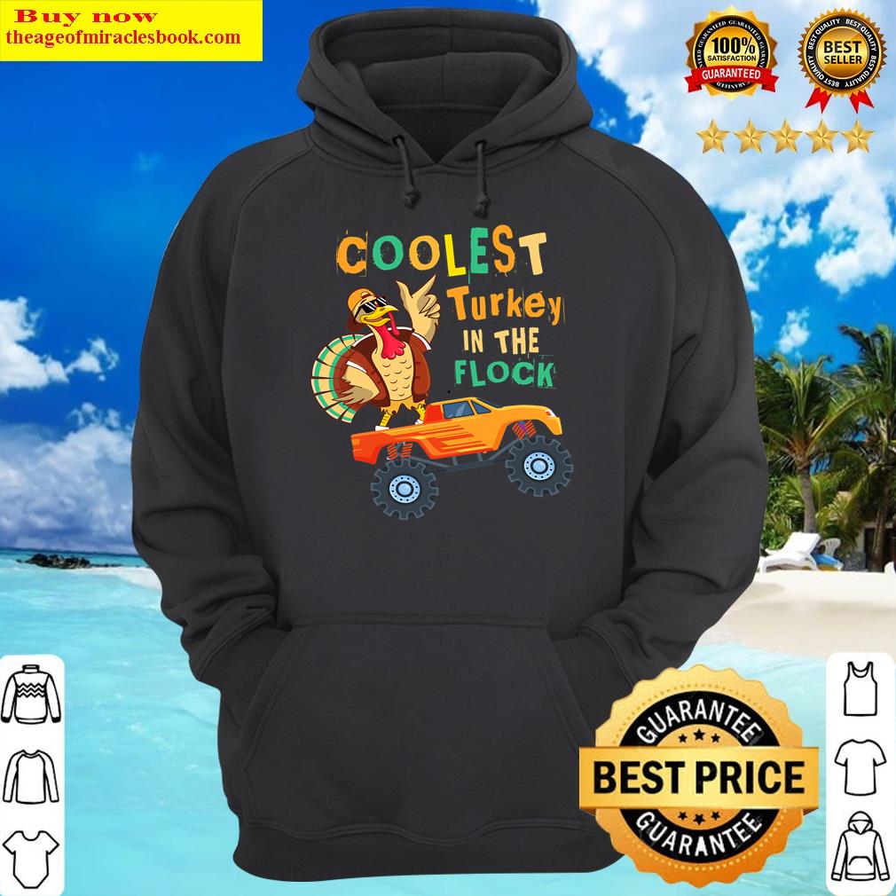 boys thanksgiving day toddlers coolest turkey in the flock hoodie