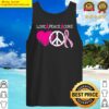 breast cancer love peace cure pink ribbon awareness gift tank top