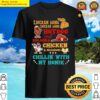 chicken wing hot dog and bologna chicken macaroni design shirt