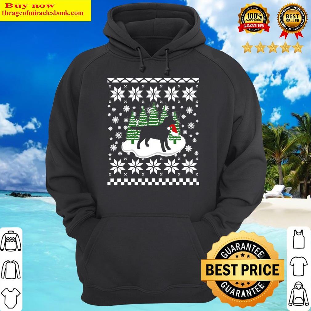 christmas black labrador dog silhouette santa hat classic hoodie