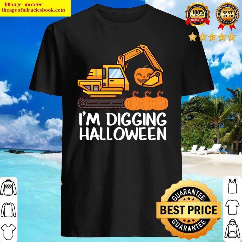 Digging Halloween Funny Construction Workers Digging Fan Shirt