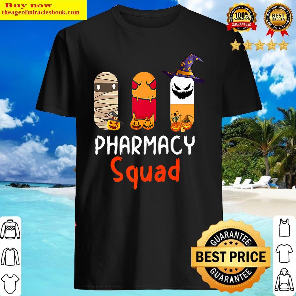 Funny Halloween Pharmacy Squad Witch Tablet Nurse Docter Shirt