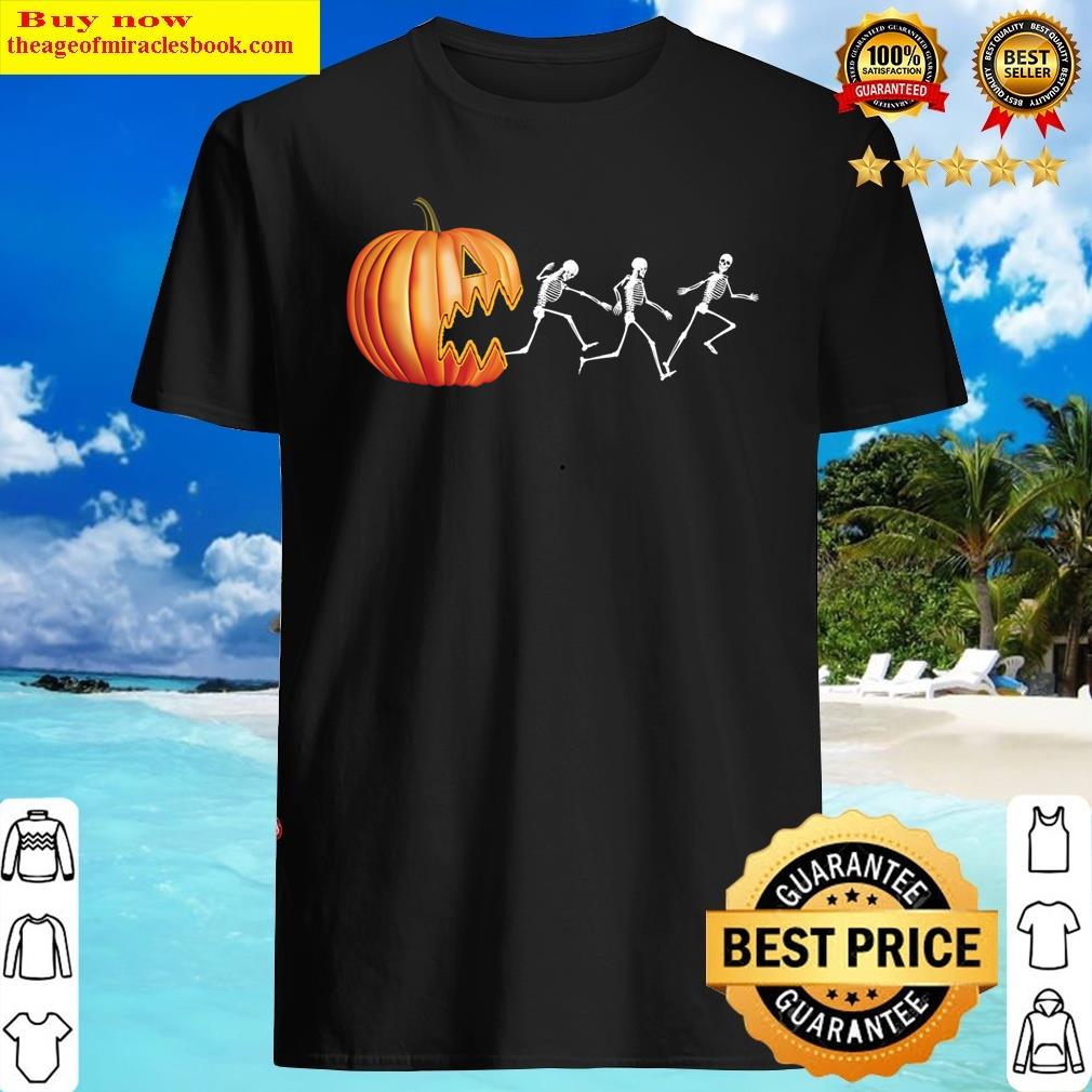 Funny Halloween Pumpkin Skeletons Jack O Lantern Long Sleeve Shirt