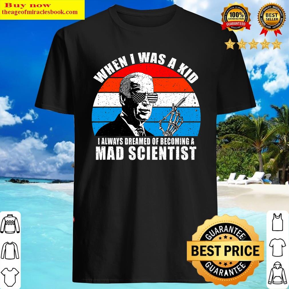 Funny Impeach Biden Vaccination Mad Scientist Retro Vintage Shirt