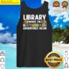 funny library bookworm reading book lovers tank top