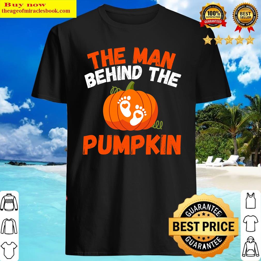 Funny Man Behind The Pumpkin Halloween Pregnancy Tee For Men Shirt