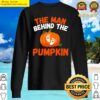 funny man behind the pumpkin halloween pregnancy tee for men sweater