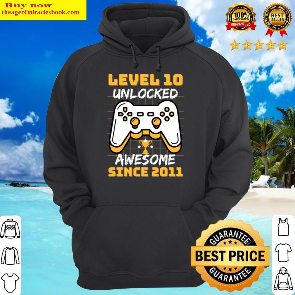 funny video gamer 10th birthday boy hoodie