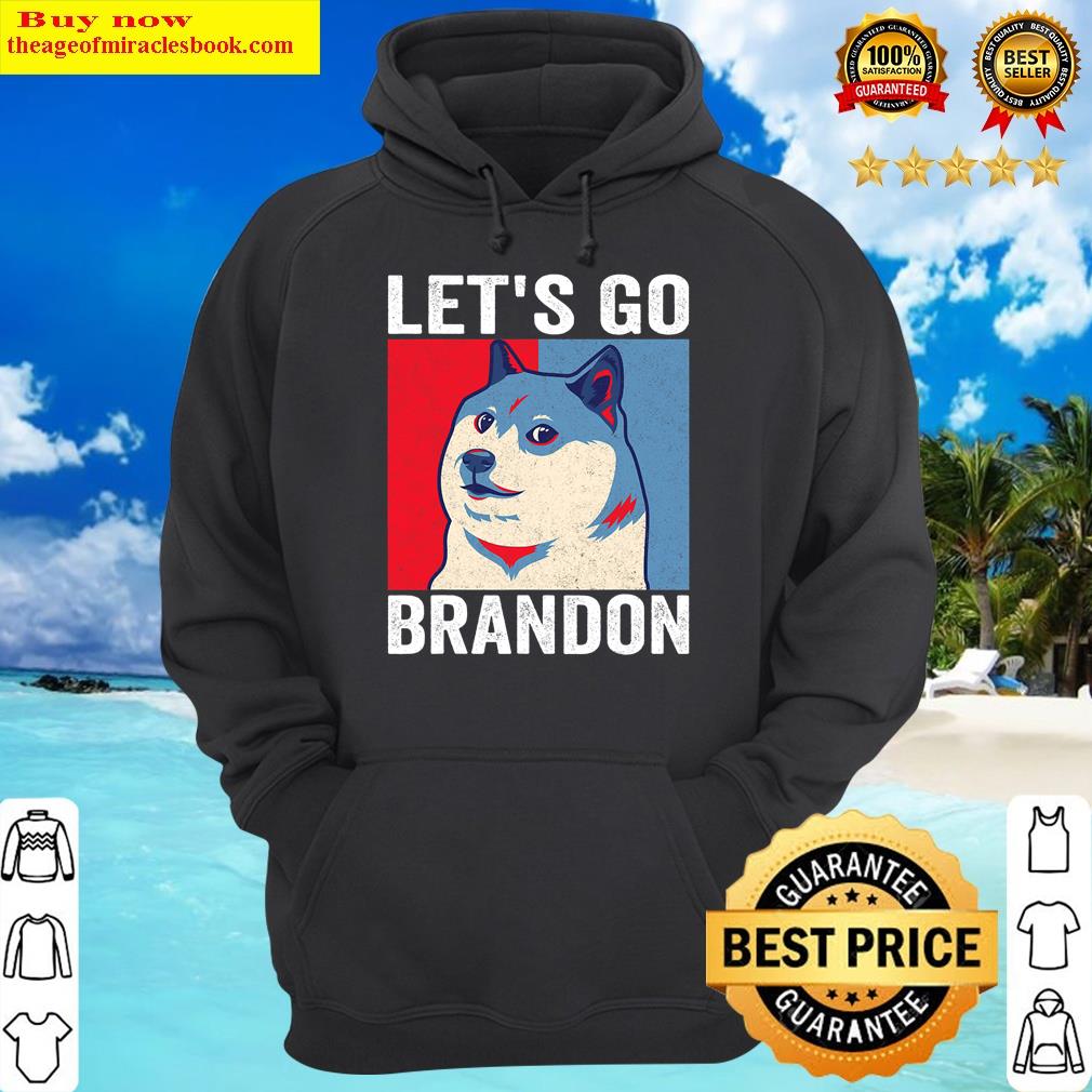 funny vintage dogecoin lets go brandon meme hoodie