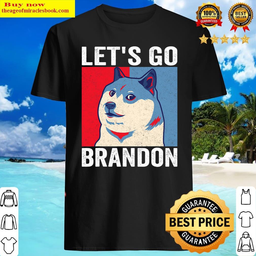 Funny Vintage Dogecoin Let’s Go Brandon Meme Shirt