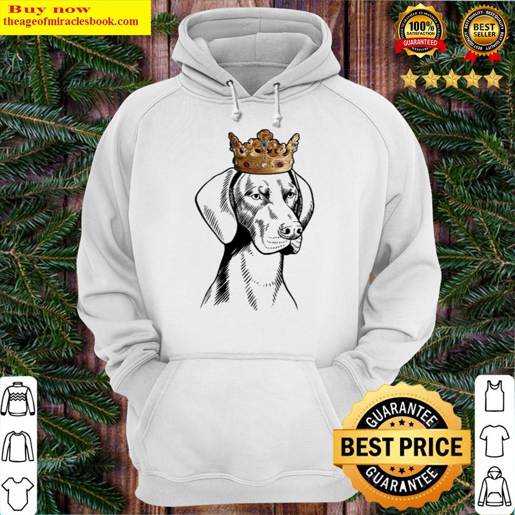 german shorthaired pointer dog wearing crown hoodie
