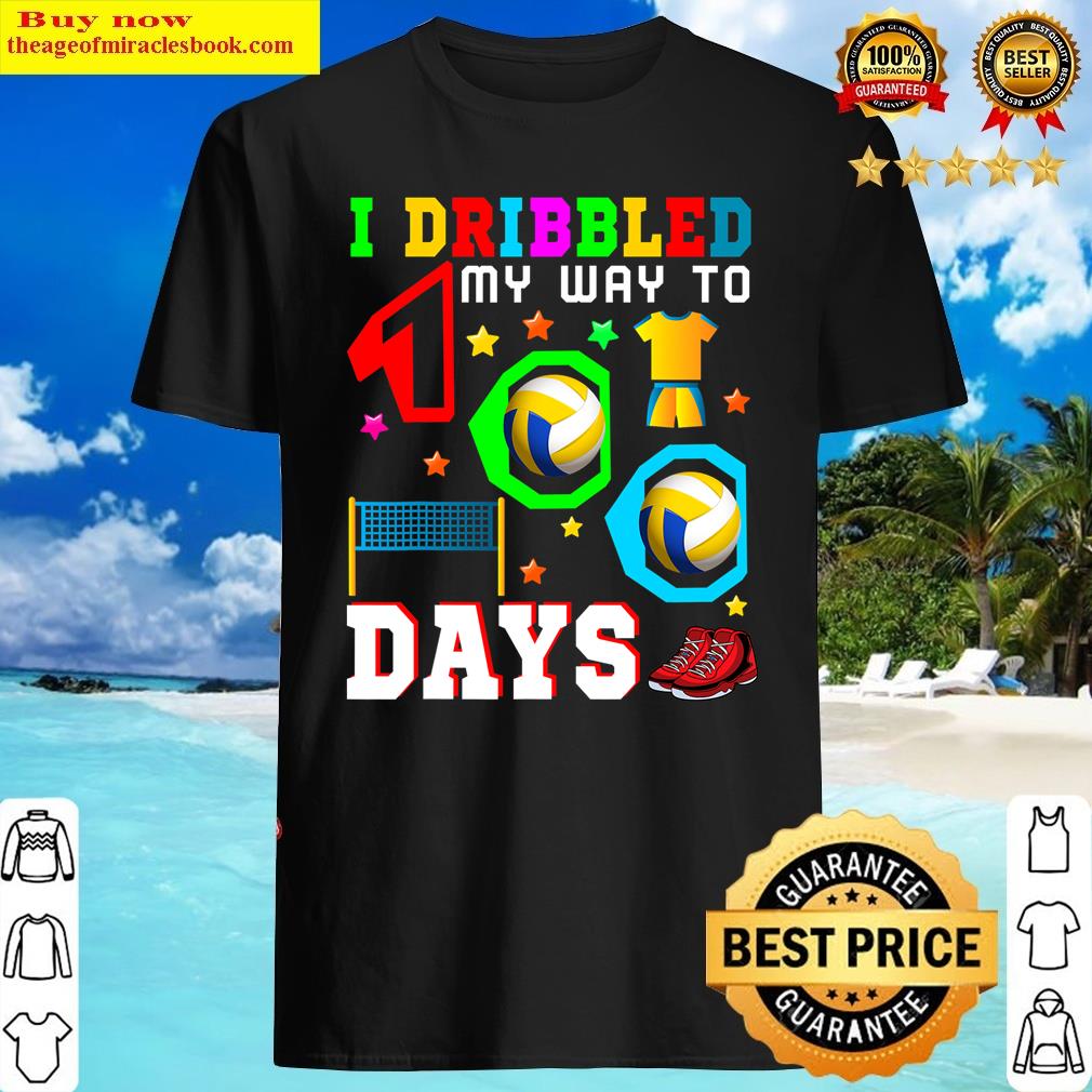 I Dribbled My Way To 100 Days Of School Kids Volleyball Shirt