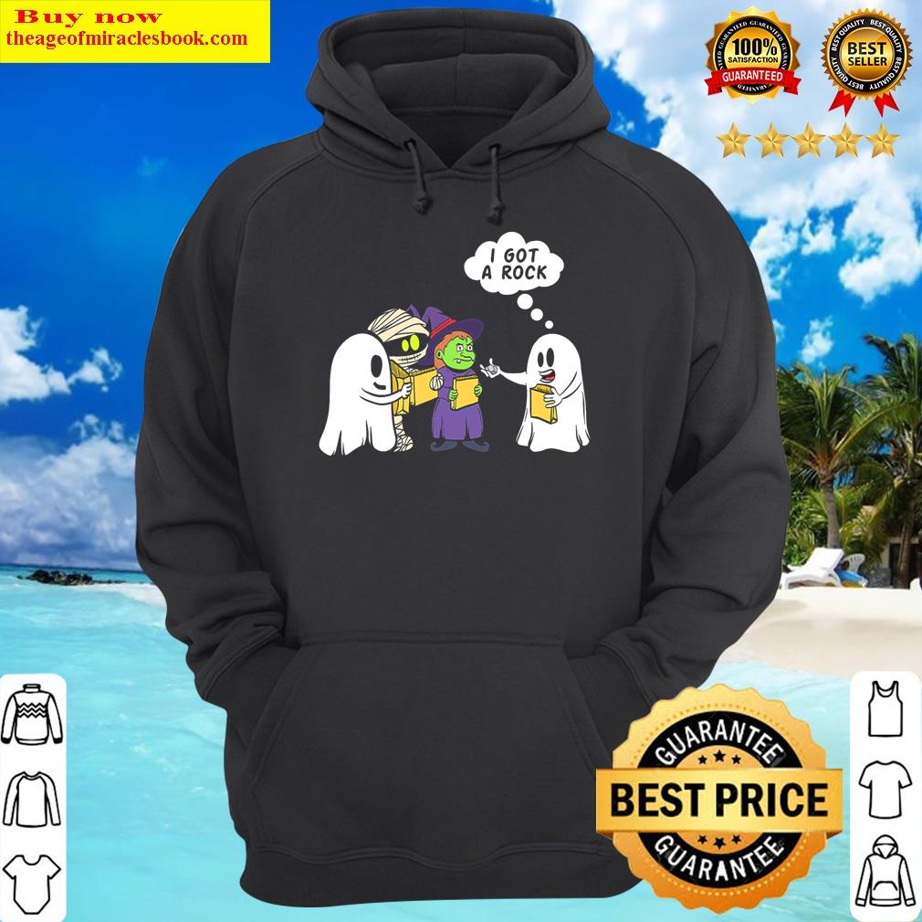 i got a rock funny halloween trick or treat ghost hoodie