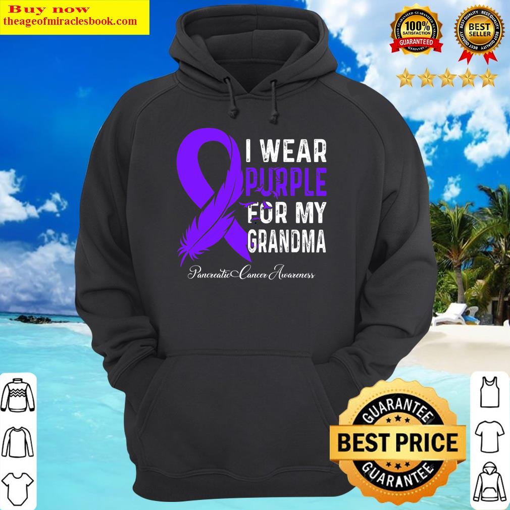 i wear purple for my grandma pancreatic cancer awareness hoodie