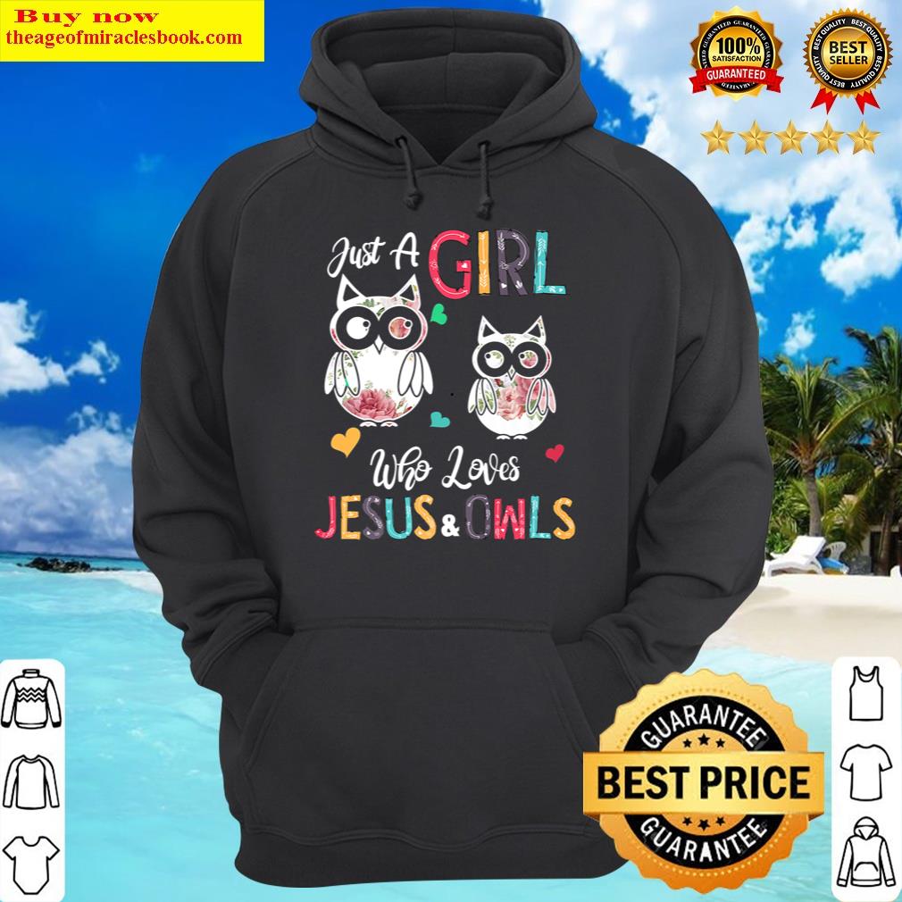 just a girl who loves jesus and owls costume christian premium hoodie