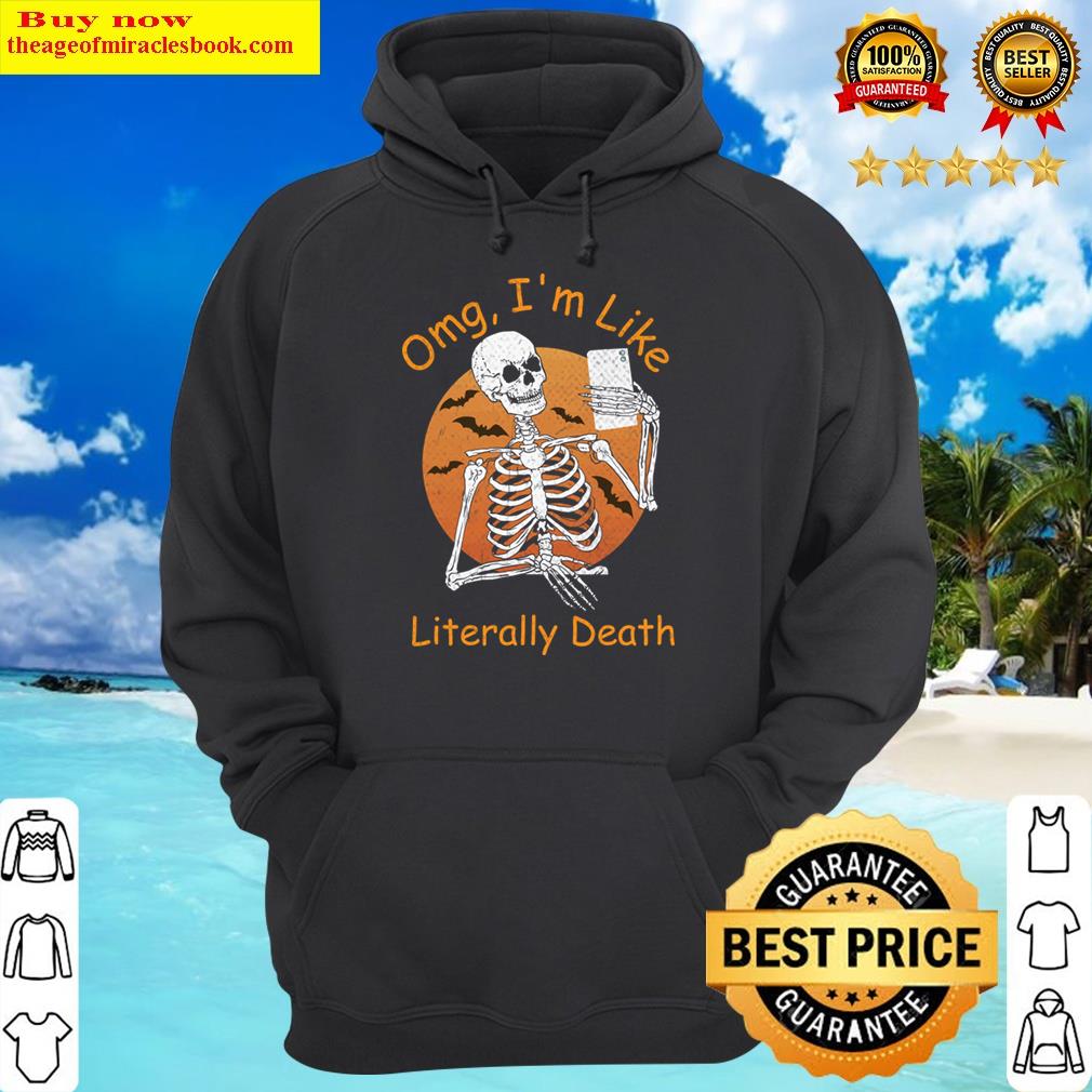 literally death halloween skeleton outfit costume hoodie