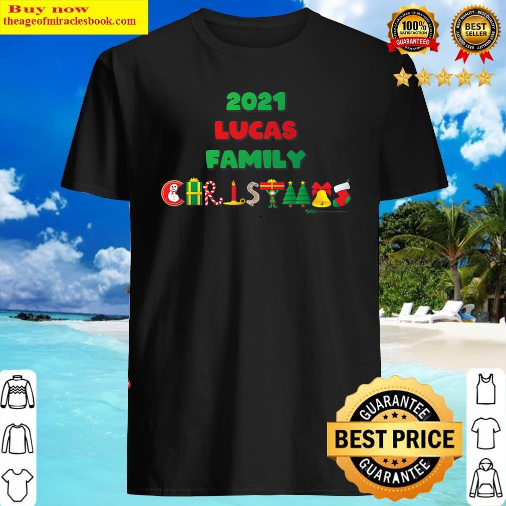 Lucas Family Funny Merry Christmas 2021 Word Design Shirt