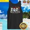 merry christmas 2021 santa claus in mask festive tree lights tank top