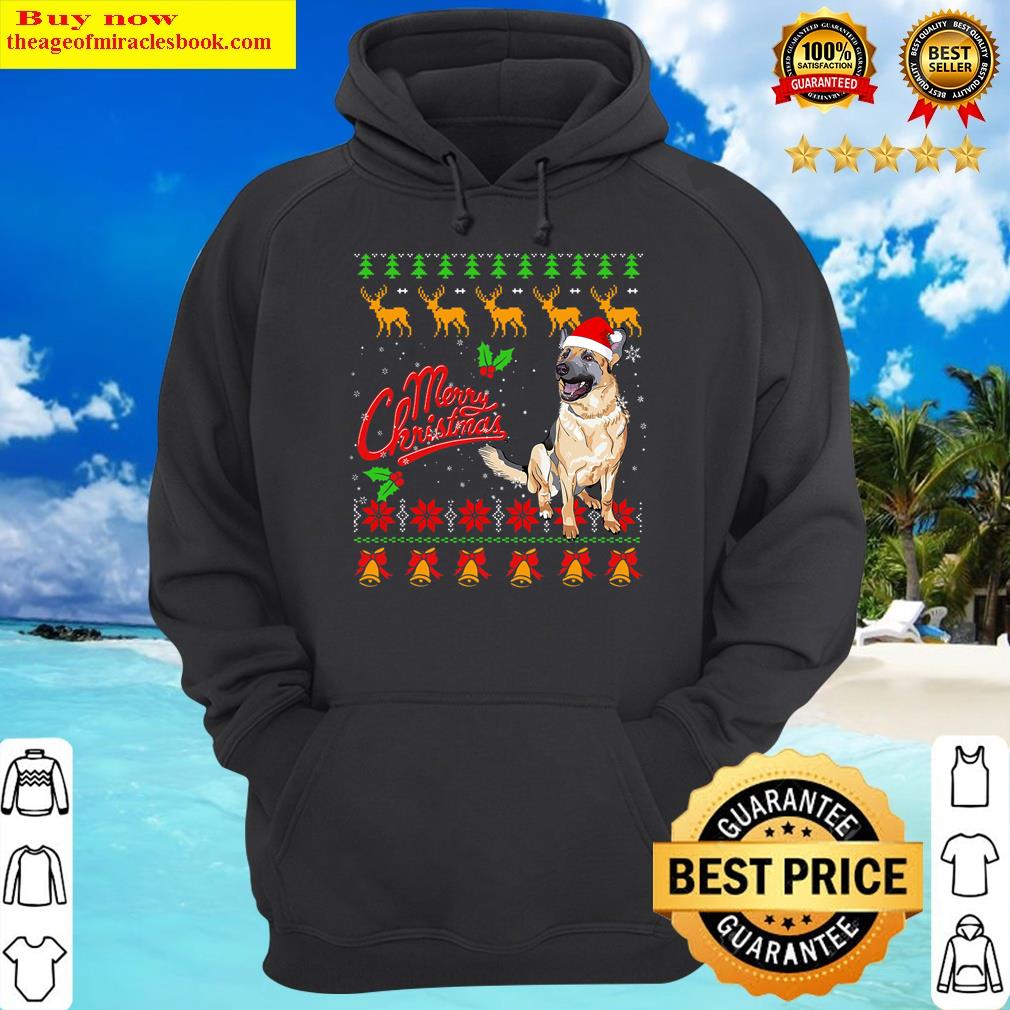 merry christmas lighting ugly german shepherd christmas hoodie