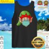 merry quarantine christmas 2021 funny elf wearing face mask tank top