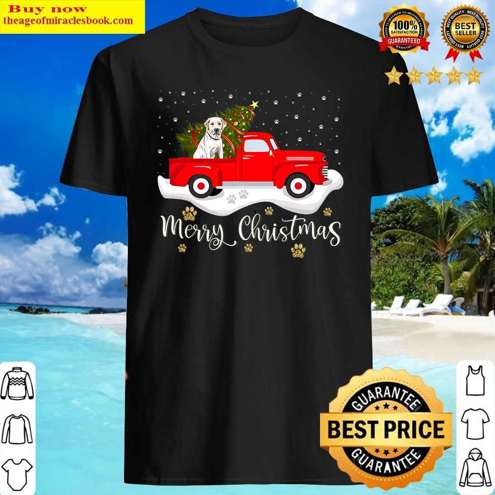 Merry Red Truck Christmas Tree Labrador Retriever Christmas Shirt