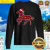 red buffalo plaid horse christmas pajamas xmas lights family sweater