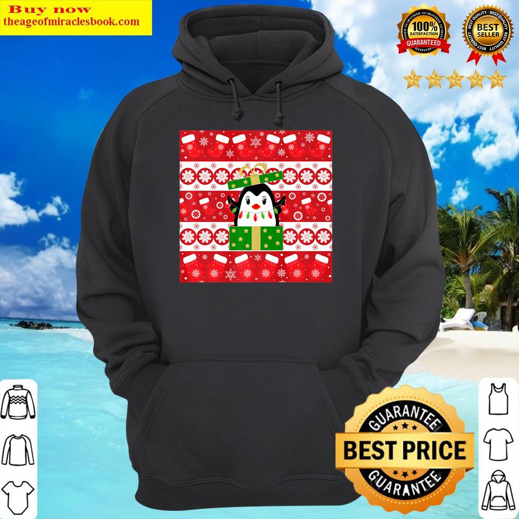 red christmas stocking christmas mittens and an penguin premium hoodie