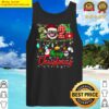 reindeer in mask matching family pajama 2021 merry christmas tank top
