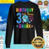 shark birthday three 3 years old 3rd birthday born in 2018 premium sweater