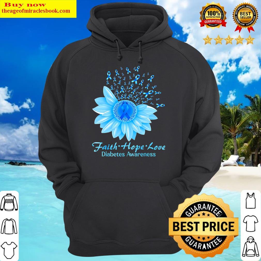 sunflower faith love diabetes awareness diabetic hoodie