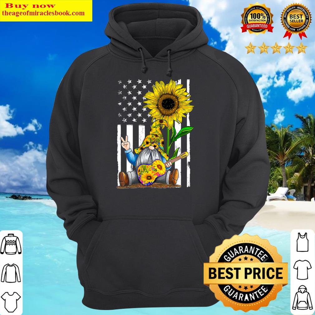 sunflower gnome playing guitar hippie gnomes hoodie