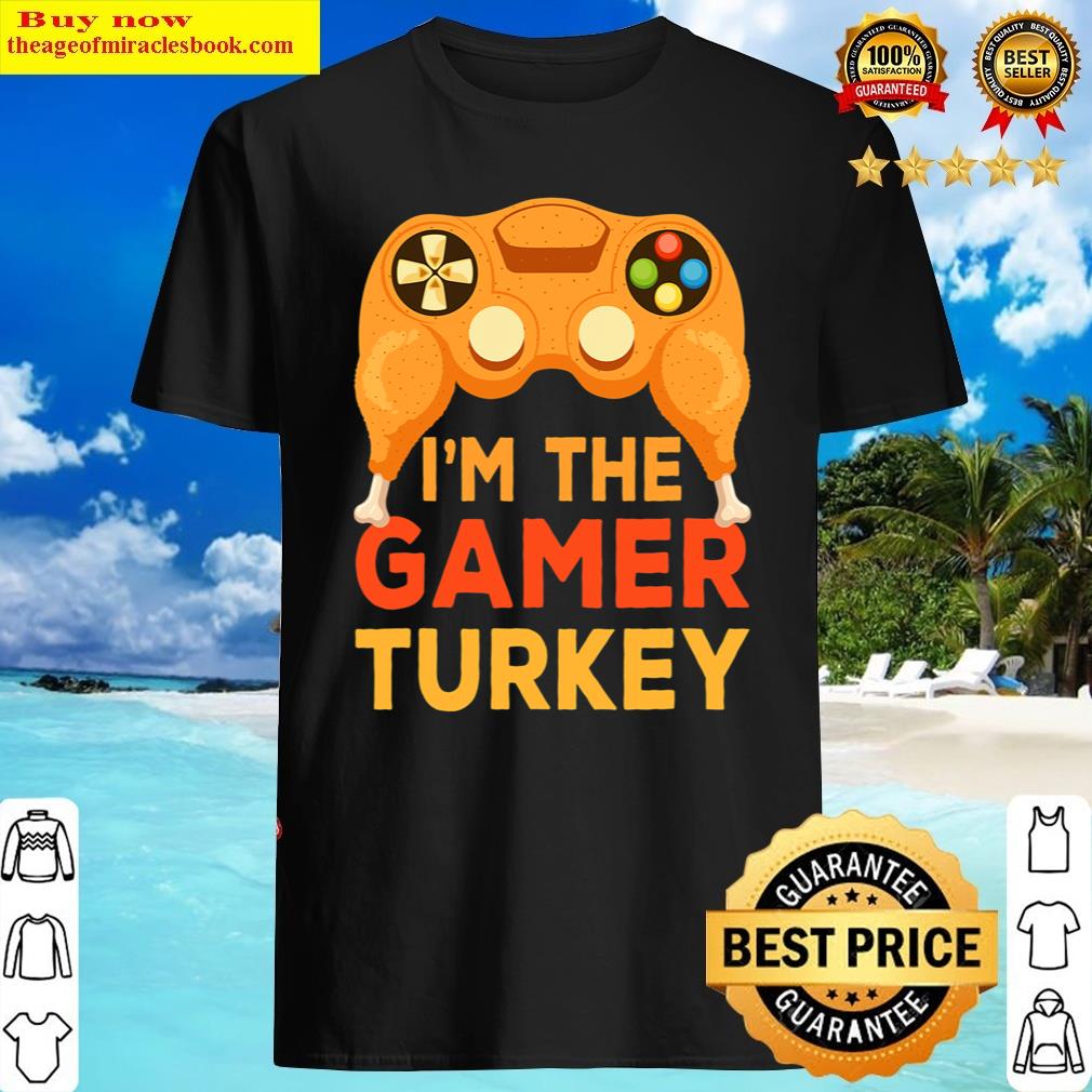 Thanksgiving Gamer Turkey Controller Video Gamer Kids Boys Shirt