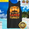 thanksgiving gamer turkey controller video gamer kids boys tank top