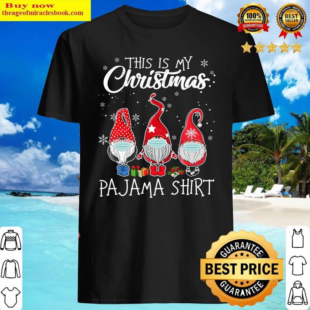This Is My Christmas Pajama Three Gnomes Red Funny Christmas Long Sleeve Shirt