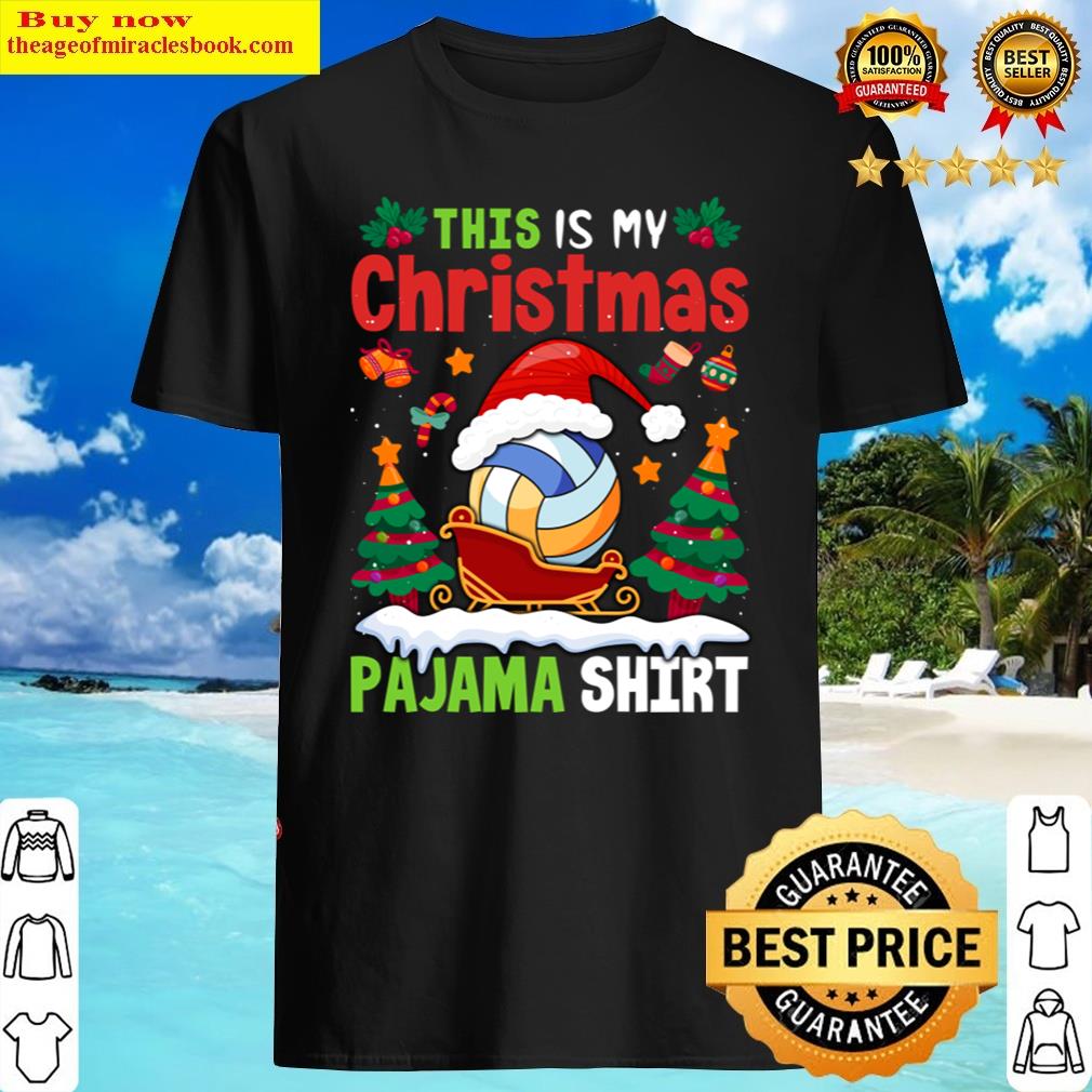 this is my christmas pajama volleyball christmas trees shirt