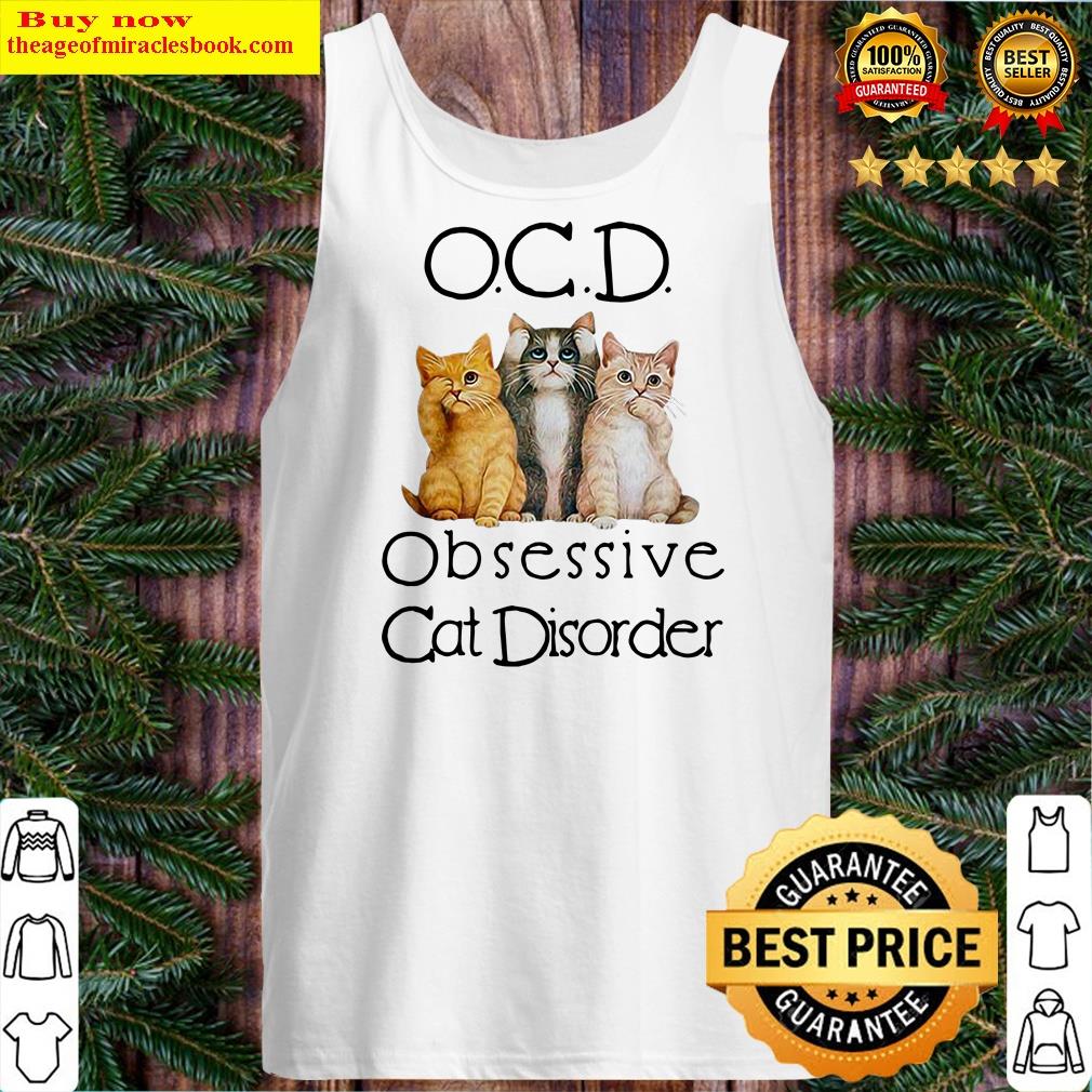 three cats ocd obsessive cat disorder canvas pillow tank top