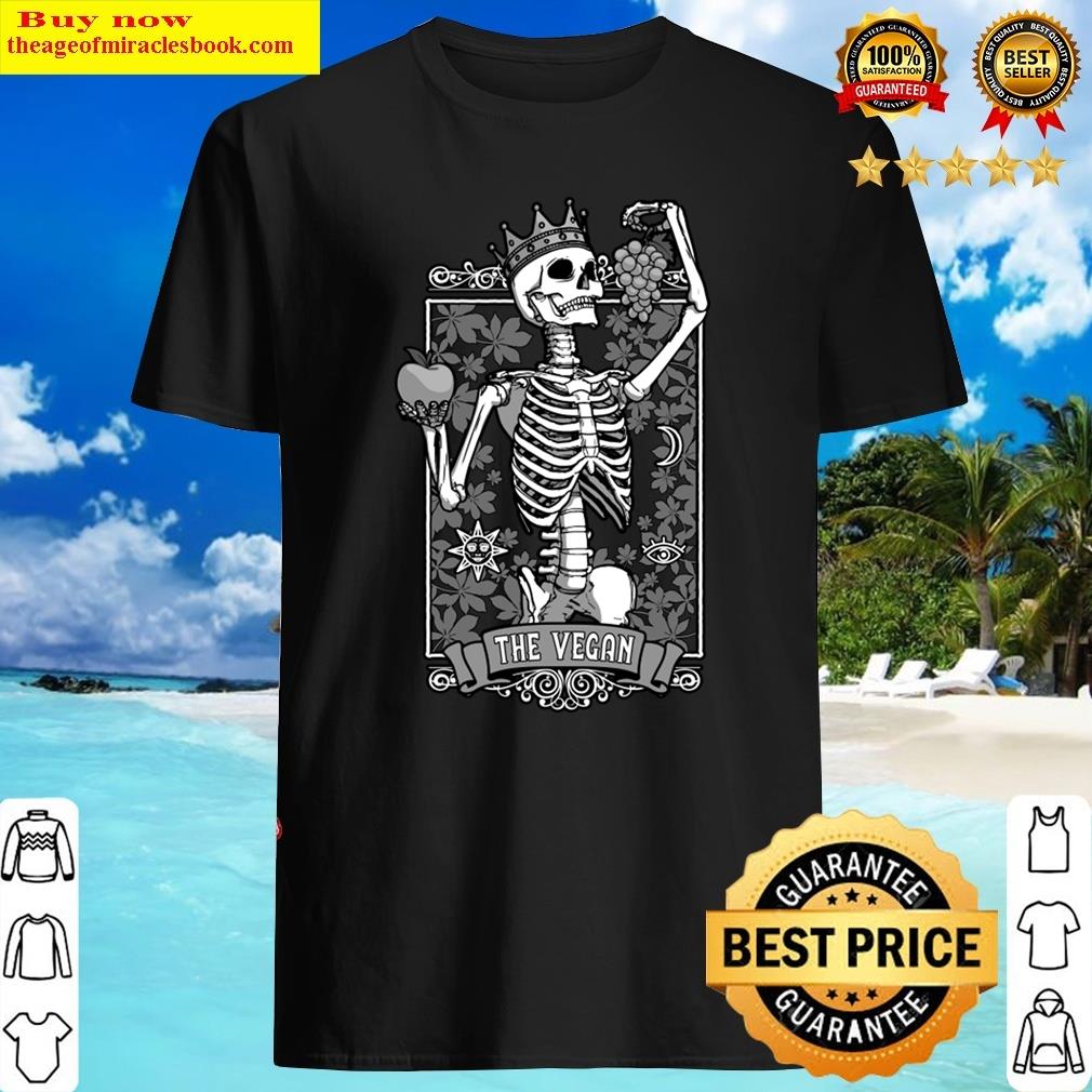 Vegan Tarot Card Gothic Vegetarian Skull Astrology Queen Shirt