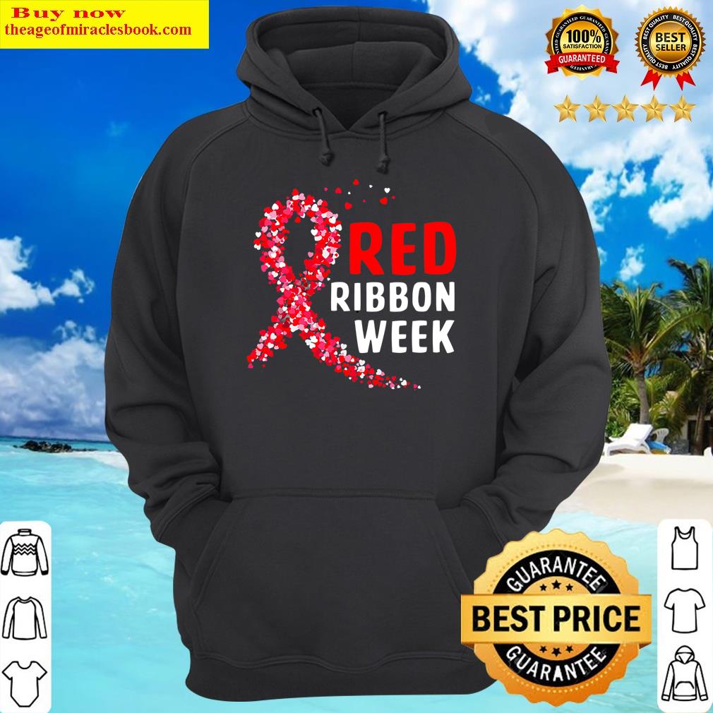 we wear red for red ribbon week awareness hoodie