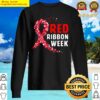 we wear red for red ribbon week awareness sweater