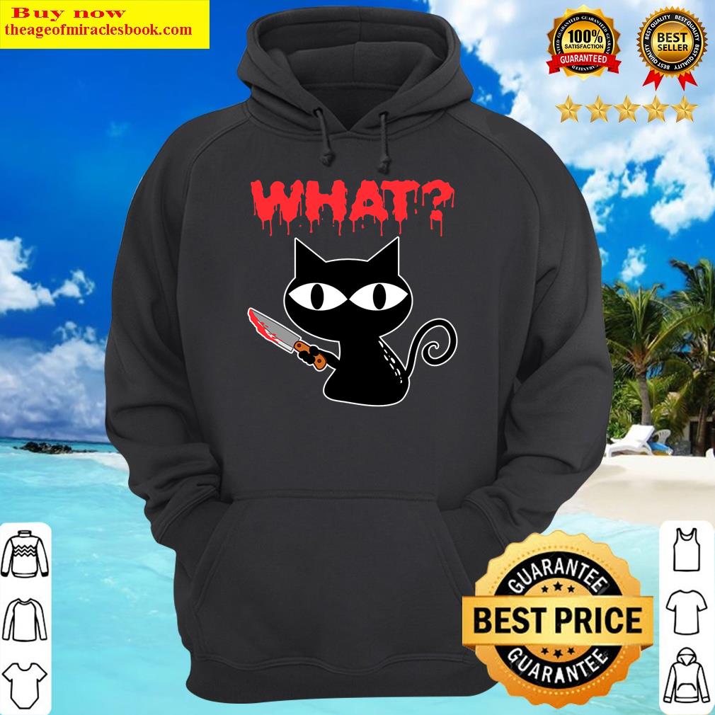 what murderous cat holding knife funny halloween costume hoodie