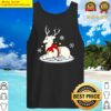 white stag with christmas bells and bow tank top