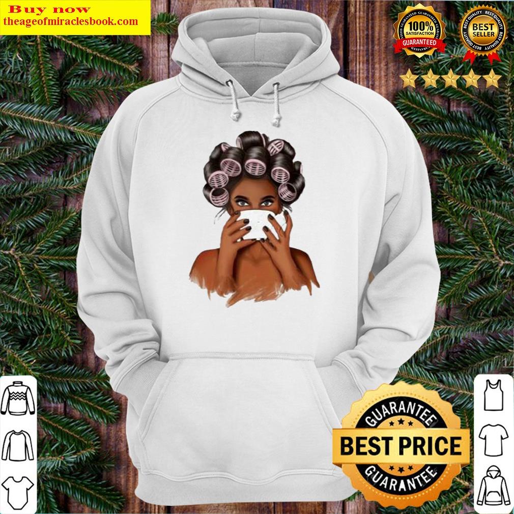 woman with curlers hoodie