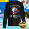 womens im going to be a big sister again unicorn v neck sweater
