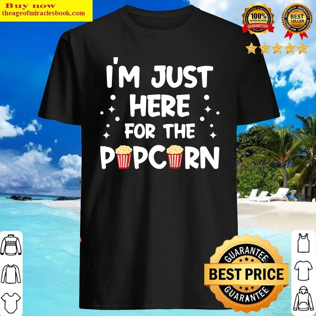 Womens I’m Just Here For The Popcorn – Cinema Movie Lover V-neck Shirt