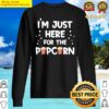 womens im just here for the popcorn cinema movie lover v neck sweater